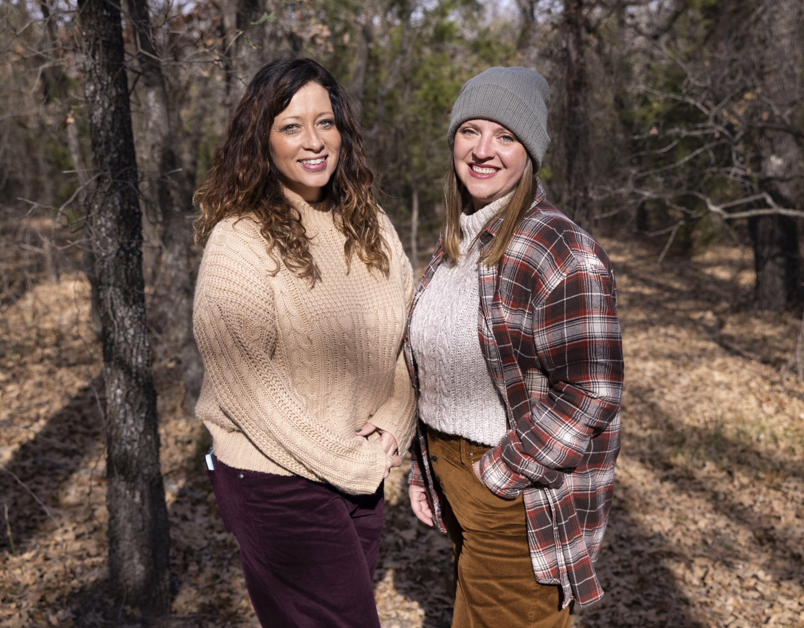 A portrait of two smiling women
