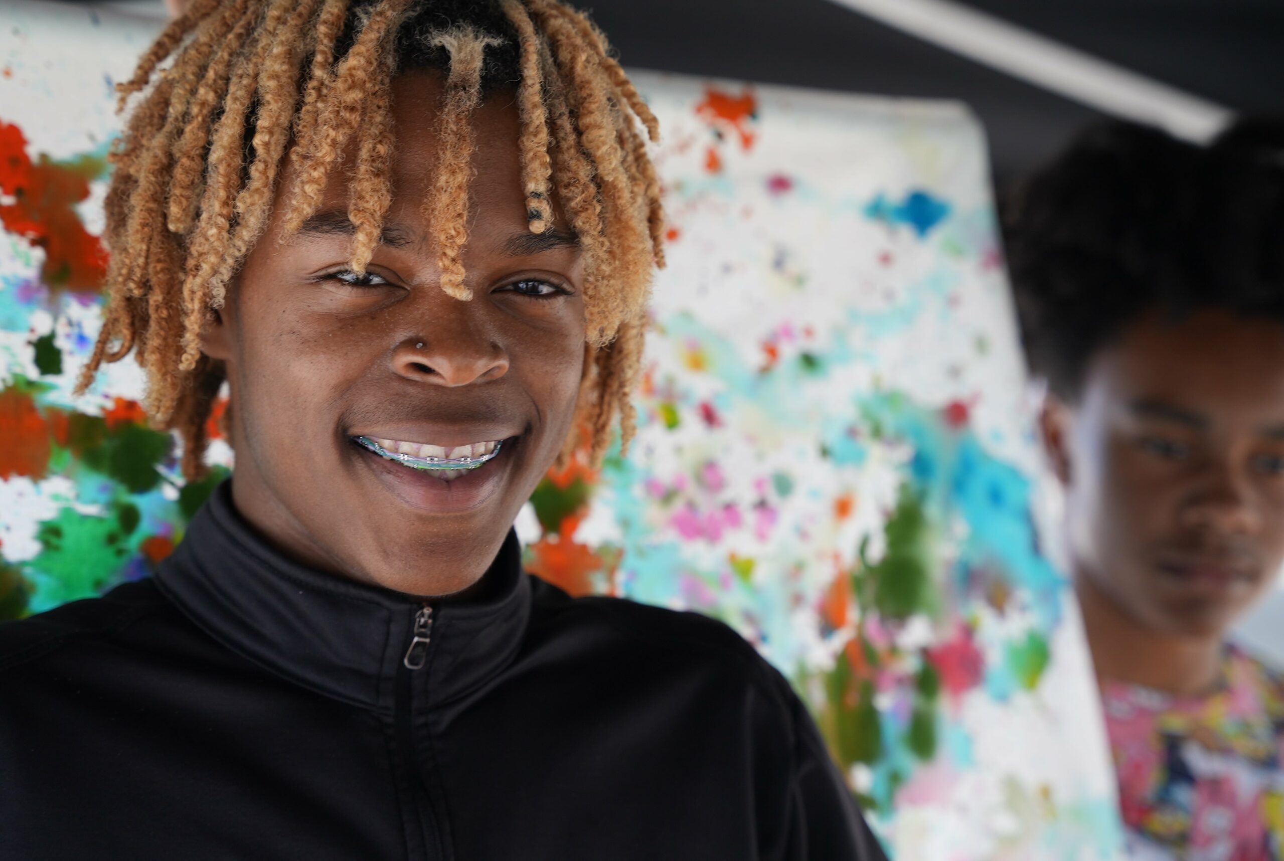 Smiling student with braces